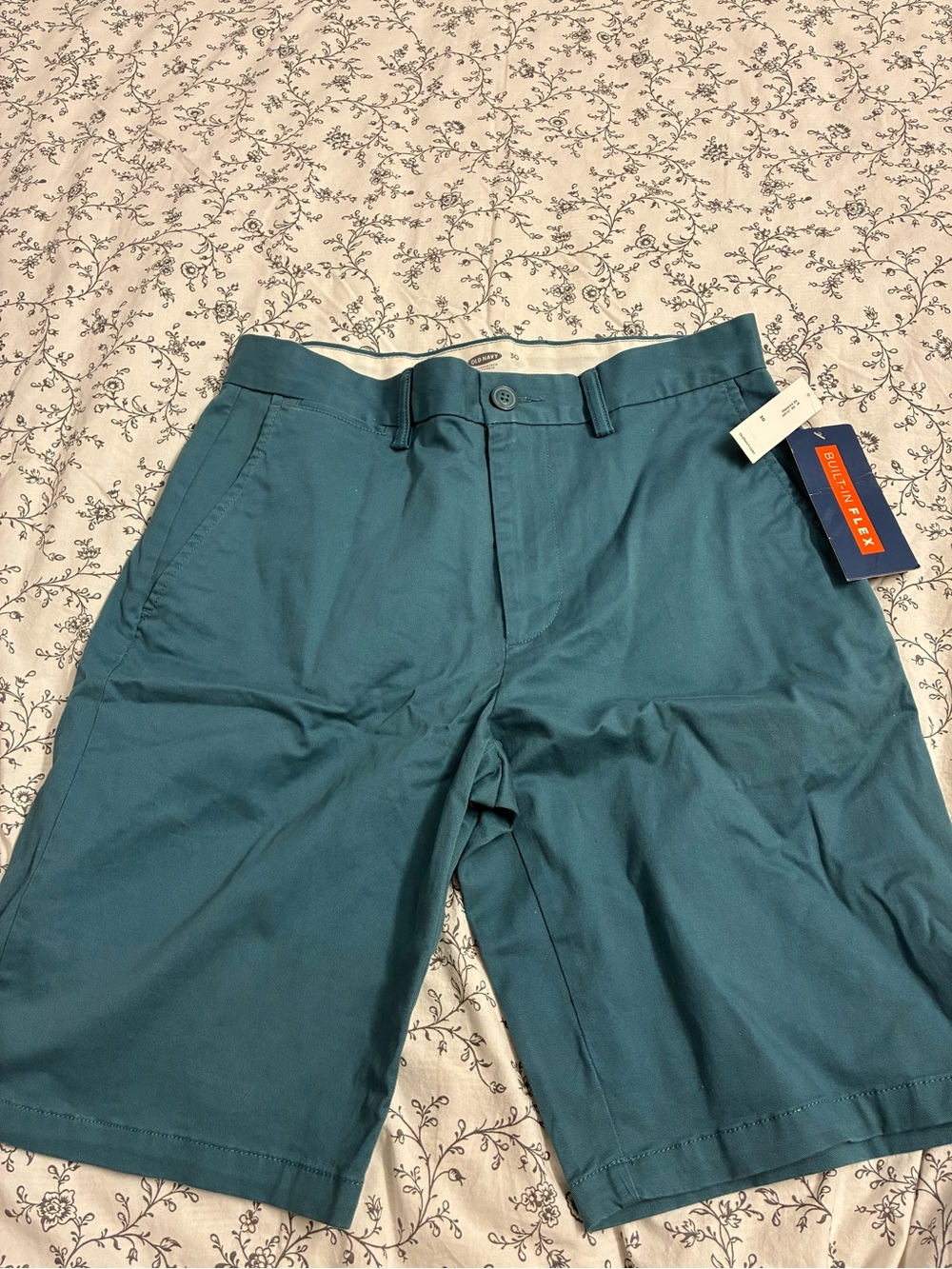 Old Navy Teal Stretch Chino Shorts